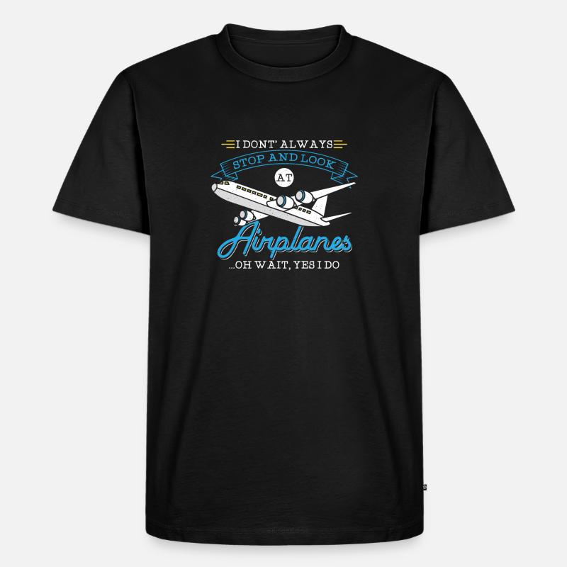 Flugzeug - Pilot, Techniker, Ingenieur Geschenk - Männer Premium Bio T-Shirt - Schwarz