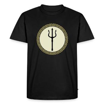 Greece, Leonidas, Sparta, Athens, Poseidon - Men's Premium Organic T-Shirt - black - Front - Nico (187cm)