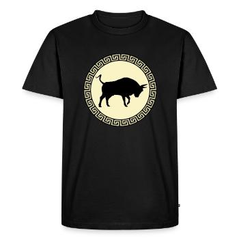 Greece, Leonidas, Sparta, Athens - Men's Premium Organic T-Shirt - black - Front - Nico (187cm)