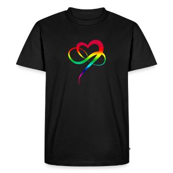 Coeur Infinity LGBTQ Cadeau Coeur Coloré Amour - T-shirt Premium bio Homme - noir - Devant - Nico (187cm)