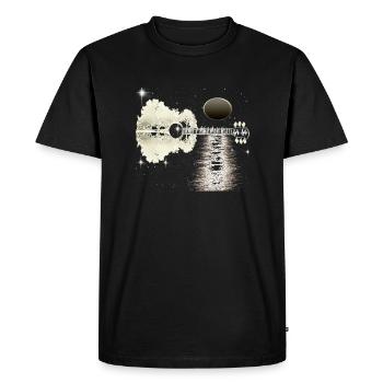 Acoustic guitar in romantic moonlight - Men's Premium Organic T-Shirt - black - Front - Nico (187cm)