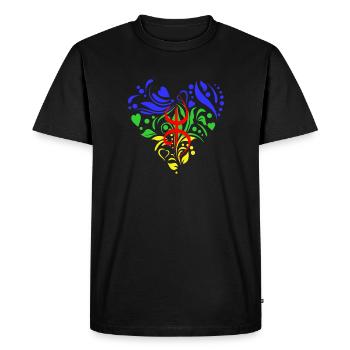 Amazigh berbère Coeur - T-shirt Premium bio Homme - noir - Devant - Nico (187cm)