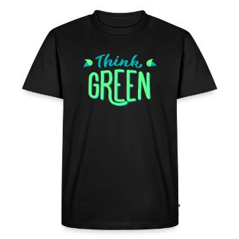 Pensez vert! Pensez vert! Écologie écologique - T-shirt Premium bio Homme - noir - Devant - Nico (187cm)