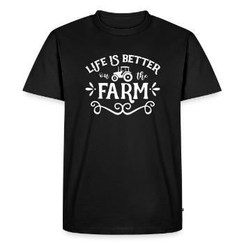 Life Is Better On The Farm - Men's Premium Organic T-Shirt - black - Front - Nico (187cm)