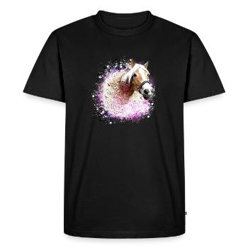 cheval,haflinger, graffitis, peinture, bleu, chevaux, - T-shirt Premium bio Homme - noir - Devant - Nico (187cm)