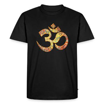 Om Mantra, Bouddhisme, Yoga, Symbole, Spiritualité - T-shirt Premium bio Homme - noir - Devant - Nico (187cm)