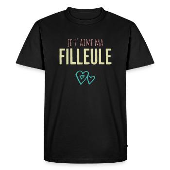 je t'aime ma filleule - T-shirt Premium bio Homme - noir - Devant - Nico (187cm)