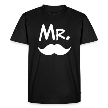 Mr mariée mari mariage marié cadeau de mariage - T-shirt Premium bio Homme - noir - Devant - Nico (187cm)