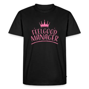 Gestionnaire de bien-être rose couronne - T-shirt Premium bio Homme - noir - Devant - Nico (187cm)