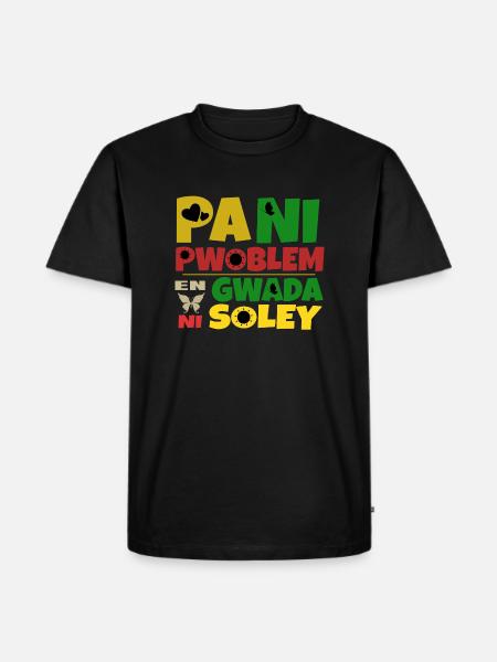 Pani pwoblem en Gwada ni soley - T-shirt Premium bio Homme - noir