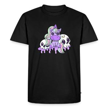 Pastel goth effrayante licorne sorcière maintenant bulle goth - T-shirt Premium bio Homme - noir - Devant - Nico (187cm)