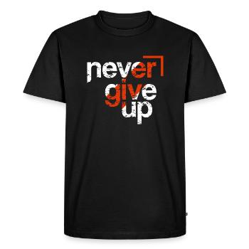 ne jamais abandonner - T-shirt Premium bio Homme - noir - Devant - Nico (187cm)
