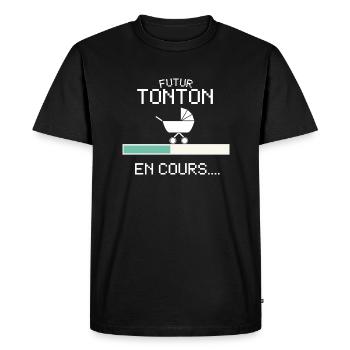 Futur Tonton Annoncer Grossesse pour Futur Oncle - Men's Premium Organic T-Shirt - black - Front - Nico (187cm)