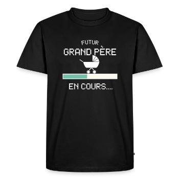 Futur Grand Prère pour Futur Papy Naissance Bébe - Men's Premium Organic T-Shirt - black - Front - Nico (187cm)