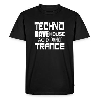 danse techno trance - T-shirt Premium bio Homme - noir - Devant - Nico (187cm)