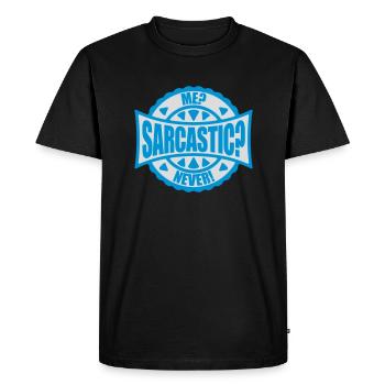 moi sarcastique ne cite jamais - T-shirt Premium bio Homme - noir - Devant - Nico (187cm)
