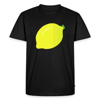 Idée cadeau d’illustration de citron - T-shirt Premium bio Homme - noir - Devant - Nico (187cm)