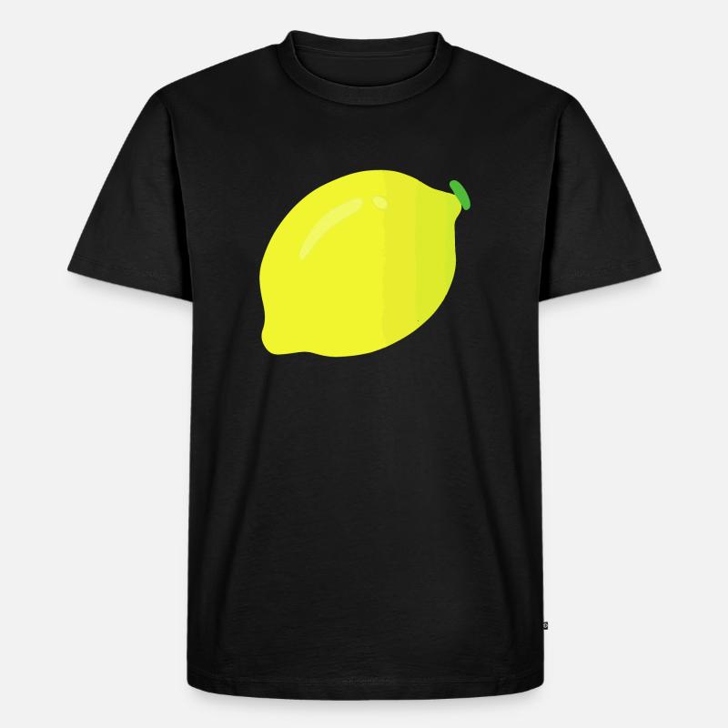 Zitrone Illustration Geschenkidee - Männer Premium Bio T-Shirt - Schwarz