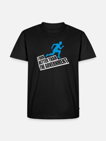 run better than government - Men's Premium Organic T-Shirt - black