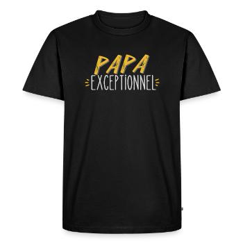 papa exceptionnel cadeau homme pere - T-shirt Premium bio Homme - noir - Devant - Nico (187cm)