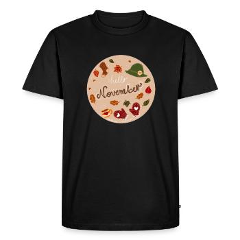 Novembre Amour - T-shirt Premium bio Homme - noir - Devant - Nico (187cm)