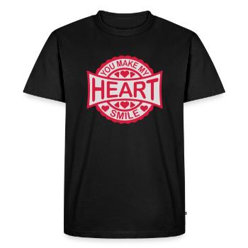 Faire sourire mon cœur - T-shirt Premium bio Homme - noir - Devant - Nico (187cm)