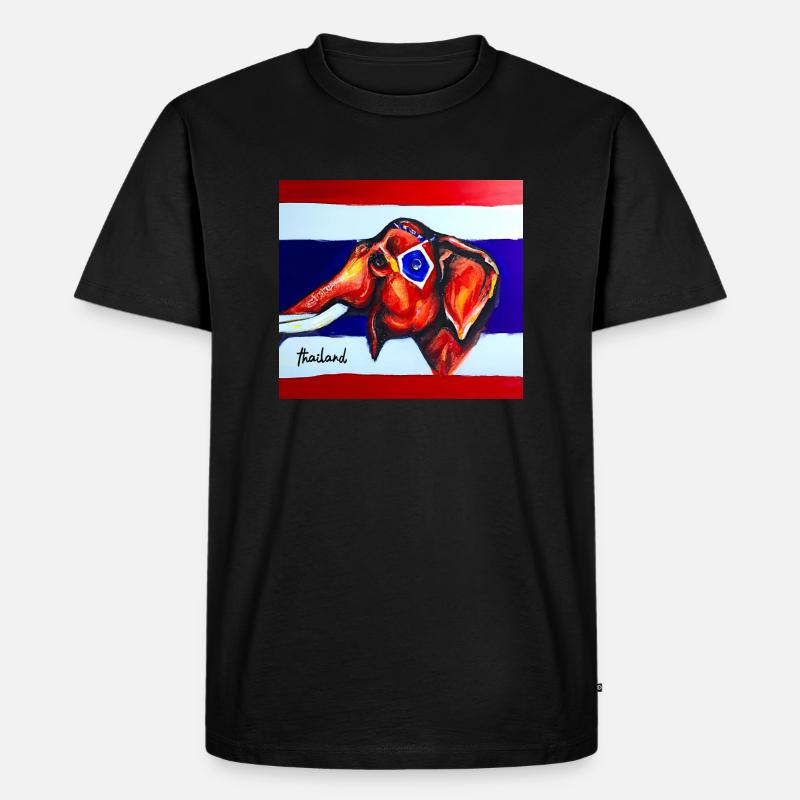 Thai Elefant - Männer Premium Bio T-Shirt - Schwarz