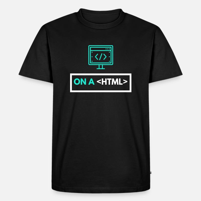 ..HTML - Männer Premium Bio T-Shirt - Schwarz