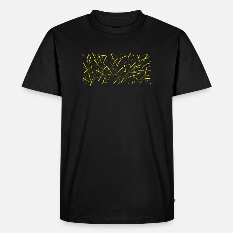 Gelb - Männer Premium Bio T-Shirt - Schwarz