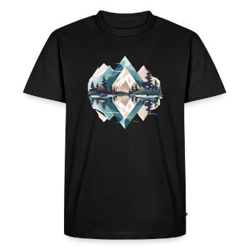 Montagnes minimalistes - T-shirt Premium bio Homme - noir - Devant - Nico (187cm)