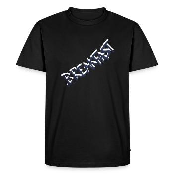 Mot de logo de petit-déjeuner avec effet 3D - T-shirt Premium bio Homme - noir - Devant - Nico (187cm)