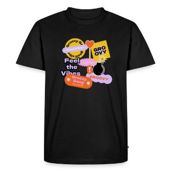 Ambiance avec style groovy - T-shirt Premium bio Homme - noir - Devant - Nico (187cm)