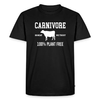 Carnivore Meat Eater Anti Vegan Cool Dicton - T-shirt Premium bio Homme - noir - Devant - Nico (187cm)