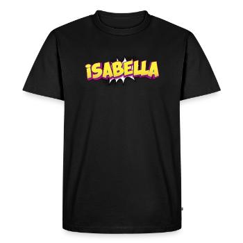 Isabella Nom personnalisé Style bande dessinée Pop Art, - T-shirt Premium bio Homme - noir - Devant - Nico (187cm)