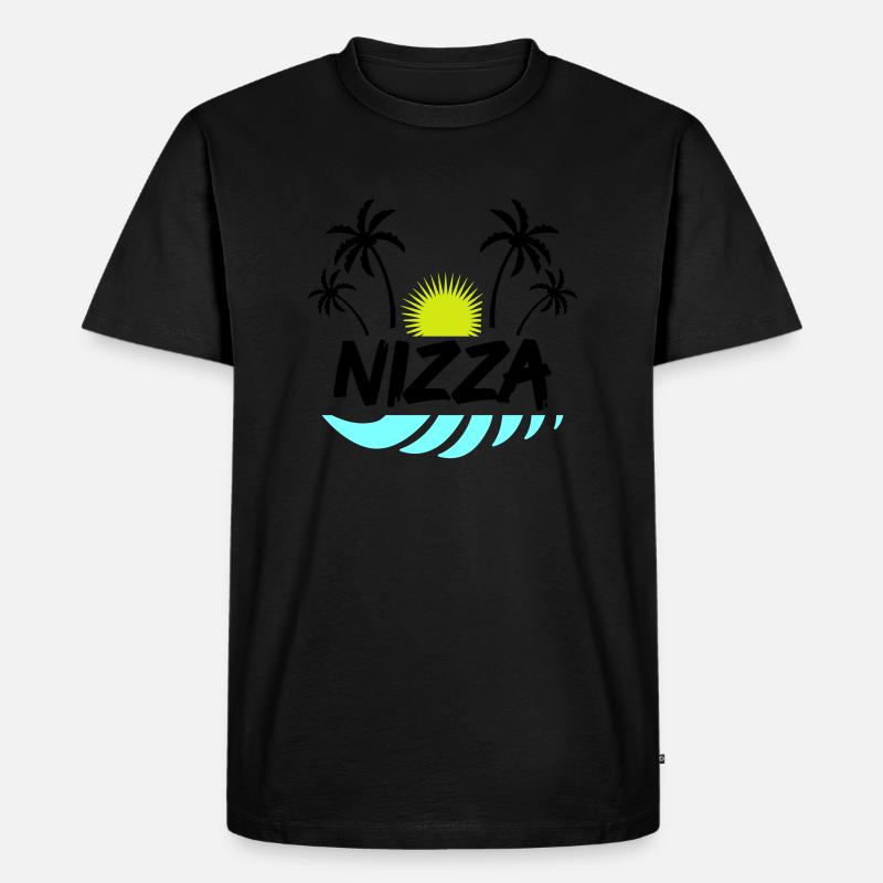 nizza - Männer Premium Bio T-Shirt - Schwarz