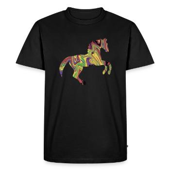 Cheval coloré - T-shirt Premium bio Homme - noir - Devant - Nico (187cm)