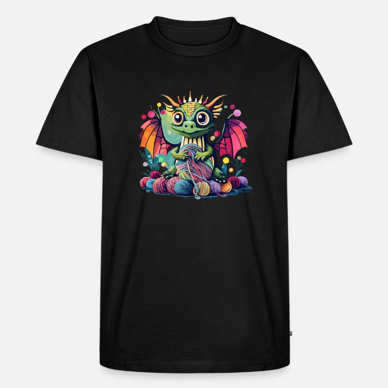 Hüter der Wolle Drache - Männer Premium Bio T-Shirt - Schwarz