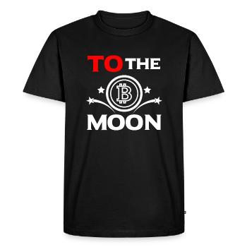 Bitcoin Cryptocurrency to the moon - Men's Premium Organic T-Shirt - black - Front - Nico (187cm)