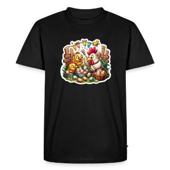 Panier de Pâques Drôle - T-shirt Premium bio Homme - noir - Devant - Nico (187cm)