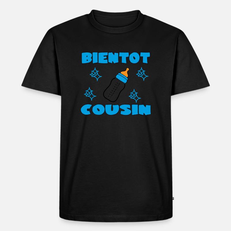 BALDIGER COUSIN - Männer Premium Bio T-Shirt - Schwarz