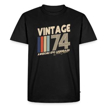 1974 - Men's Premium Organic T-Shirt - black - Front - Nico (187cm)
