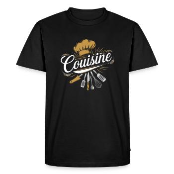 Couisine - T-shirt Premium bio Homme - noir - Devant - Nico (187cm)