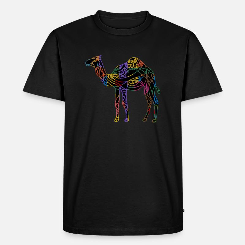 Kamel - Männer Premium Bio T-Shirt - Schwarz