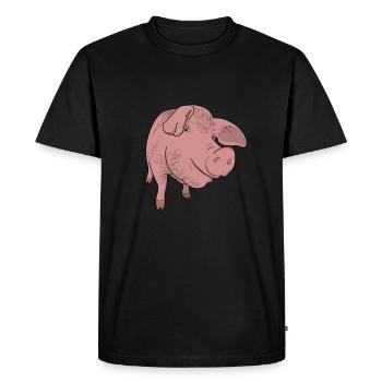 porc - T-shirt Premium bio Homme - noir - Devant - Nico (187cm)