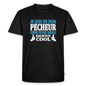 Je suis un papa pêcheur - T-shirt Premium bio Homme - noir - Devant - Nico (187cm)