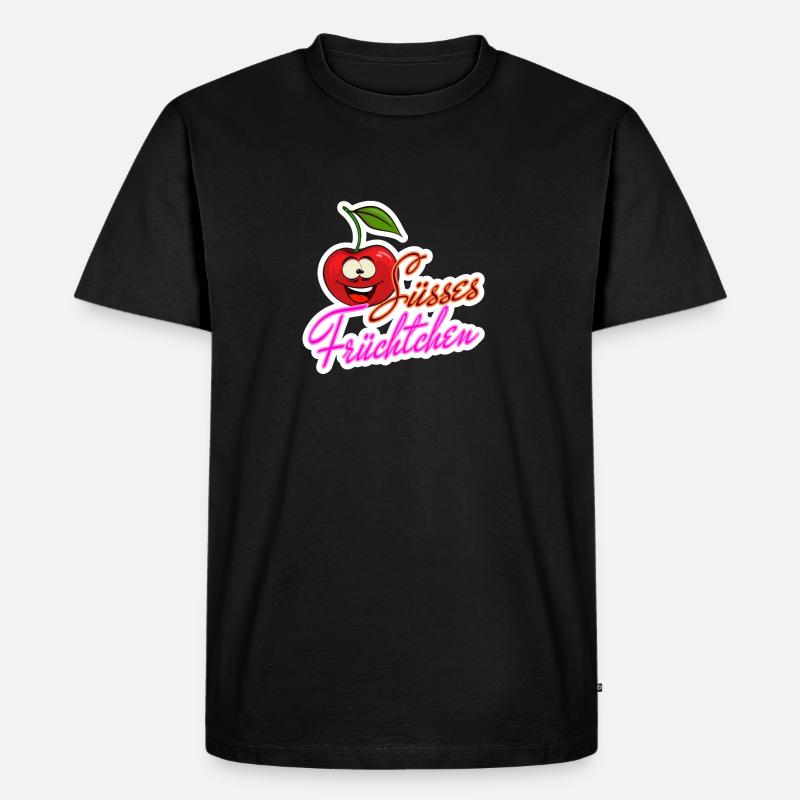 kirsche - Männer Premium Bio T-Shirt - Schwarz