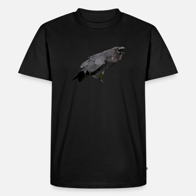 Polygon Krähe - Männer Premium Bio T-Shirt - Schwarz