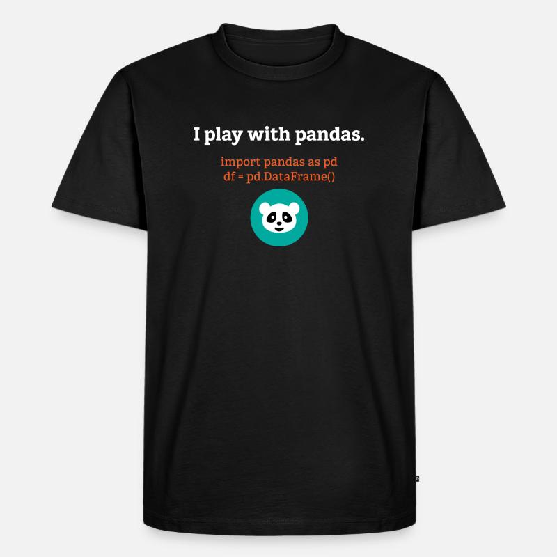 Pandas Datenwissenschaft Informatik Geschenk - Männer Premium Bio T-Shirt - Schwarz