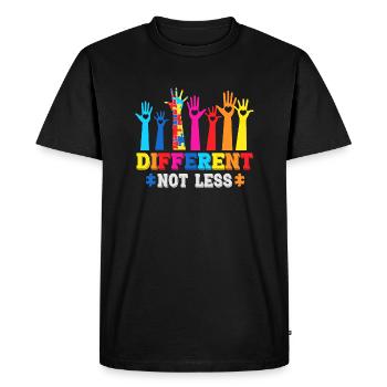 Different Not Less - Men's Premium Organic T-Shirt - black - Front - Nico (187cm)