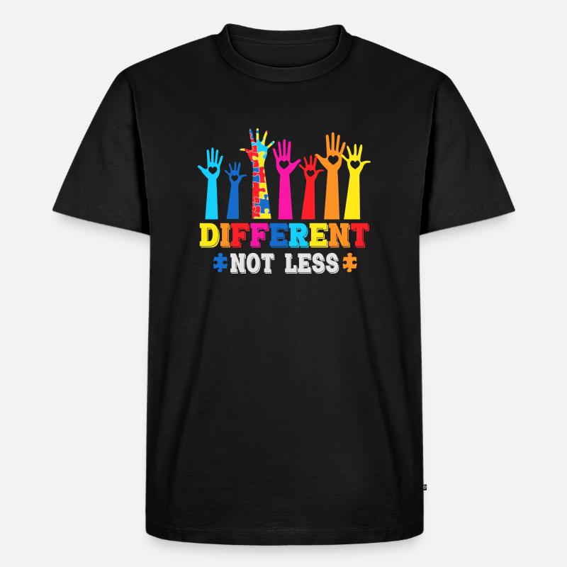 Different Not Less - Männer Premium Bio T-Shirt - Schwarz